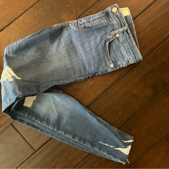 Free people skinny jeans size 27 distressed stretch frayed NEW - Picture 3 of 5
